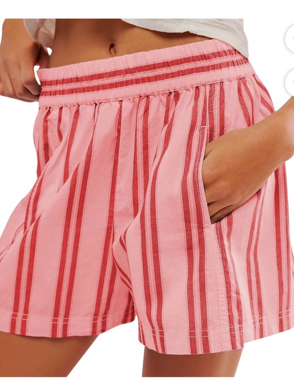 NWOT high waisted pink striped shorts xs